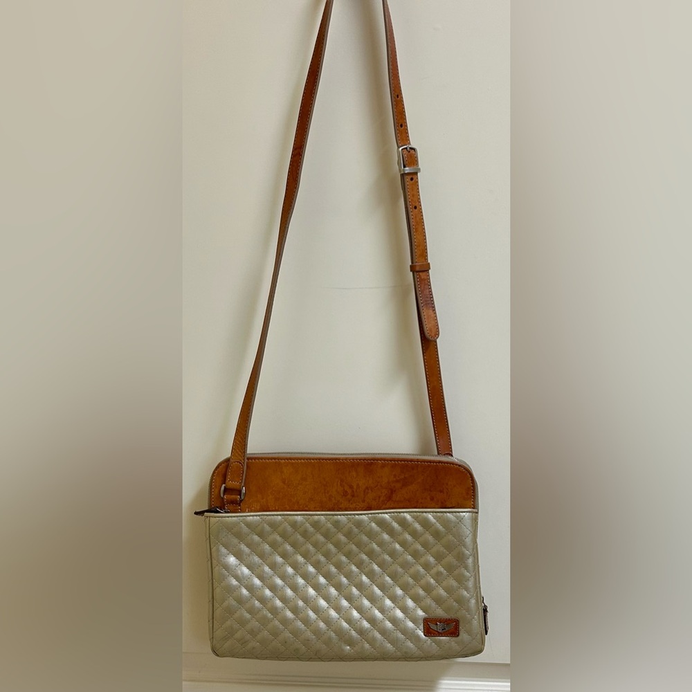 Consuela Candy Crush Quilted Metallic Champagne Slim Crossbody Bag Retired - Picture 2 of 16